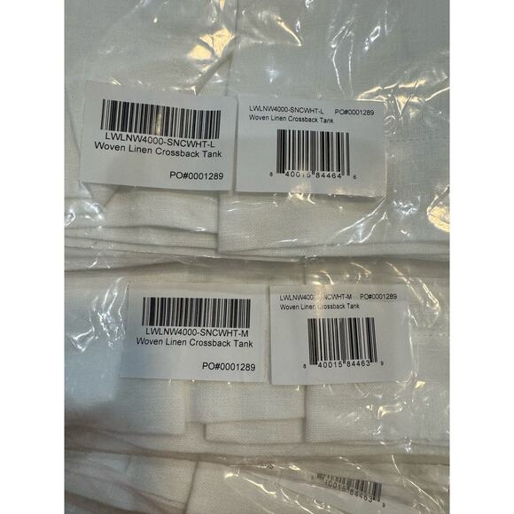 LUNYA NWT $128 Woven Linen Crossback Tank in White - Picture 8 of 8